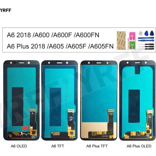 New OLED A6 LCD For Samsung Galaxy A6 Plus 2018 A605 A605F A605FN A600 A600F A600FN A6 2018 lcd Display Touch Screen Digitizer
