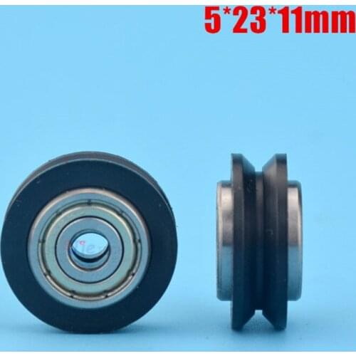 5*23*11mm Double bearing V groove CNC 3D passive wheel printer accessories Openbuilds roller bearing pulley bearing POM
