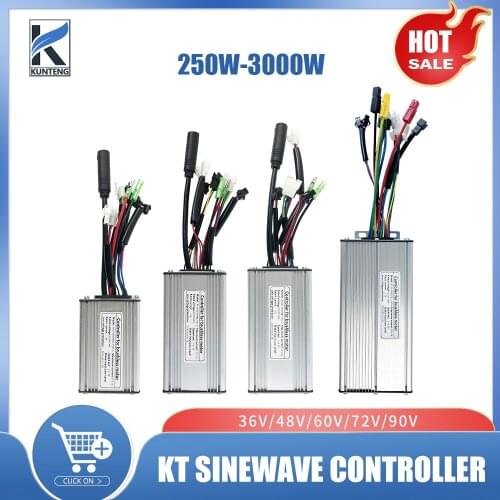 Ebike KT Controller 36V48V 250W350W500W750W1000W Sinewave SM/Waterproof Plug Brushless Motor Controller With Light Function