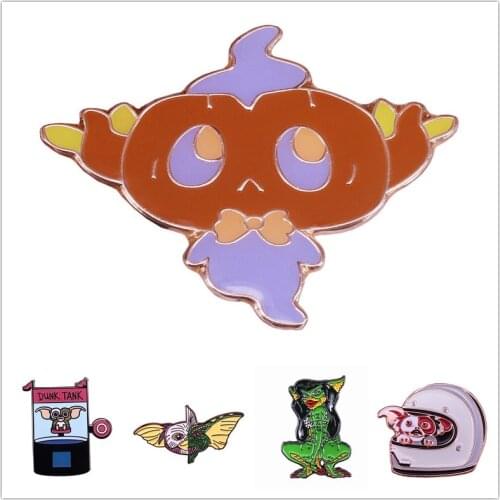 HOSENG Halloween Horror Green Monster Car Fish Movie Cartoon Brooch Metal Dress Coat Badge Enamel Lapel Jewelry Pin Gift HS_363