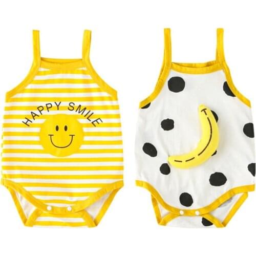Sling Triangle Cotton bodysuits Striped Outfits Cute Rompers for Newborn Baby Jumpsuit Infant Girl Clothes Summer Sleeveless