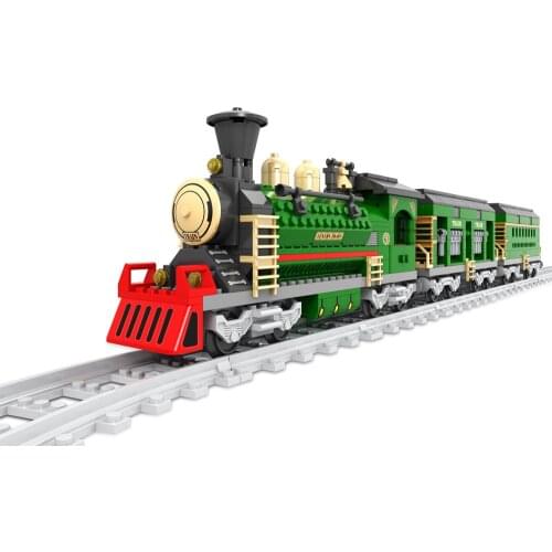 Ausini Building Block Train Set 666pcs Steam Train Educational Bricks Toy For Boy Gift 25904
