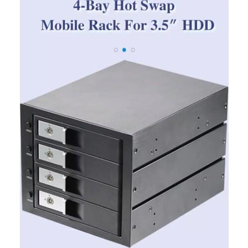 3.5 inch 4-bay hard Drives for 5.25 inch Tray less Hot Swap SATA HDD Mobile Rack Enclosure Case LED Indicators