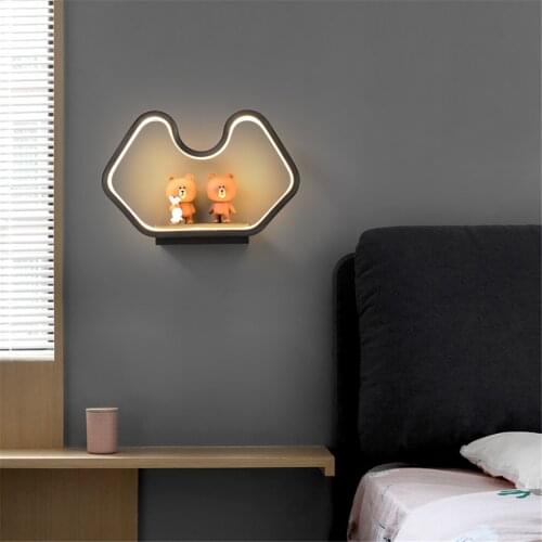 Nordic Creative Furnishings Shelf Led Frame Wall Lamp for Living Room Children Bedroom Nightstand Lamps Sleeping Night Light