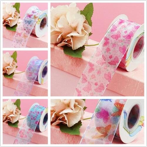 1-1/2 38mm gauze butterfly ribbon 10 yards DIY handmade material headdress hair bow gift wrapping shoes and hats accessories