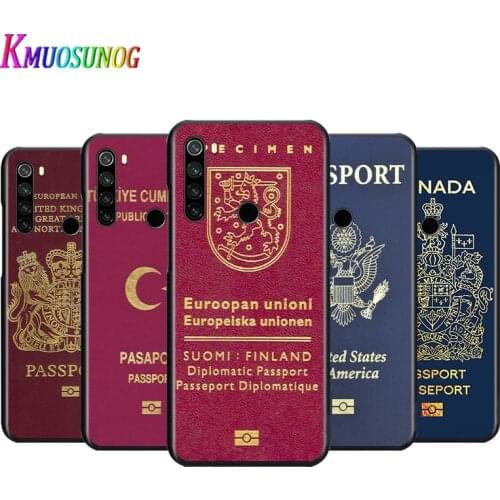 Fashion World Travel Passport For Xiaomi Redmi Note 4 4X 5 5A 6 7 8 8T 9S/T 10 10S 5G Global version Por Max Balck Phone Case
