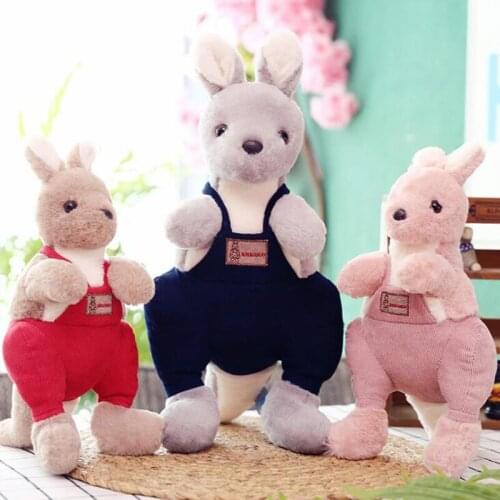 Cartoon Short Plush Dress Seaweed Kangaroo Plush Toy Doll Strap Squirrel Doll Girl Pillow Child Birthday Gift Home Decoration