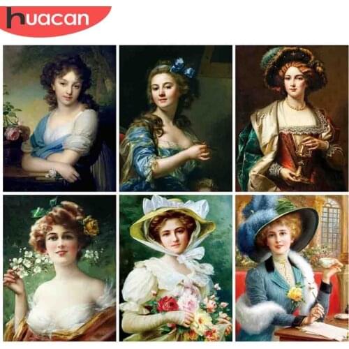 HUACAN DIY Pictures By Number Girl Drawing On Canvas Hand Painted Paintings Art Gift Kits Painting By Numbers Figure Home Decor