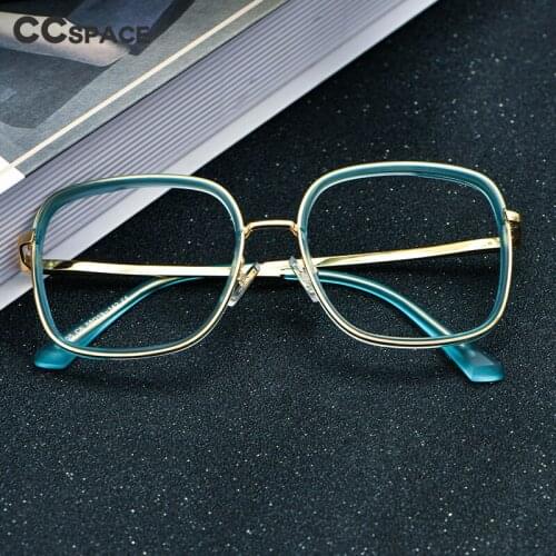 53657 Anti Blue Light Square Ladies Eyeglasses TR90 Metal Frame Spring Hinge Womens Computer Glasses