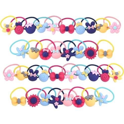 10 Pcs Lovely Flower Princess Headwear Baby Headdress Girls Hair Accessories Kids Elastic Bands Children Hair Ropes Scrunchies