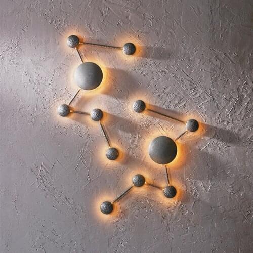 Light luxury full copper background wall lamp personality creative constellation light luxury art entrance hallway wall lamp