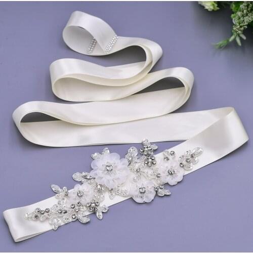 S358 Flowers Wedding Bride Belts Bridal Bridesmaid Dress Accessories Belt Girl Prom Evening Dresses Sash Wedding Dresses Belt