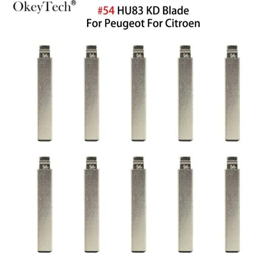 Okeytech 10pcs/ lot Replacement Flip Remote Control Key Blade HU83 For Peugeot For Citroen Type #54 Uncut Key Blade With Slot