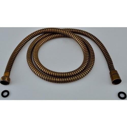 Hight Quality 1.5M Bathroom Replacement Anti-twist Shower Hose Stainless Steel Antique Shower Head Bathroom Plumbing Hoses