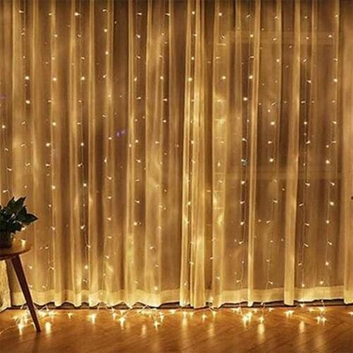 AC String Lights LED Curtain Lights wedding party decoration with 300 LEDs And 8 Modes Remote Control 3m d91208