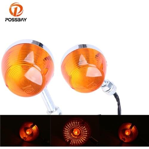 POSSBAY Universal Motorcycle Turn Signal Light Motorbike Indicator Warning Light Luces for Yamaha Harley Honda CM 125 Suzuki