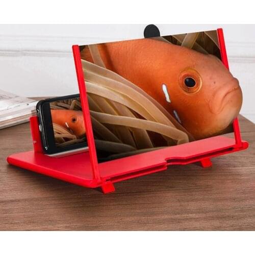 Universal Folding 3D 12" Screen Magnifier Phone Stand Bracket Holder with Screen Amplifier for Movies Videos Gaming