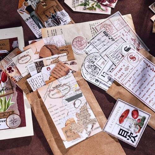 Vintage Note paper Material Paper Junk Journal Planner Paper Sticker Scrapbooking Vintage Decorative DIY Craft Photo Album