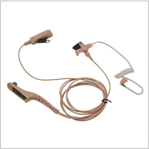 Walkie Talkie Earpiece 2-Wire Beige Surveillance kit with translucent Tube for Mototrbo APX7000,XPR6500,XIR P8200,MTP6550,DP4800