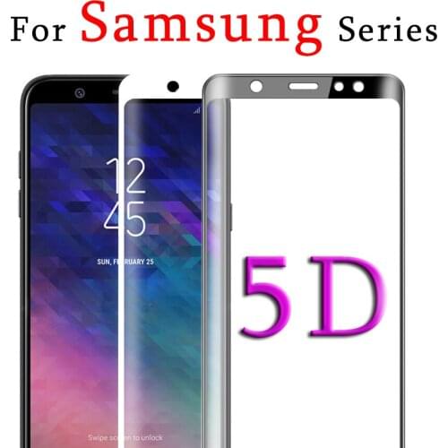 5D Full Cover Glass Screen Protector For Samsnug Galaxy a6 2018 Galaxy Glass a6 2018 plus j6 2018 Tempered Glas Protective Film