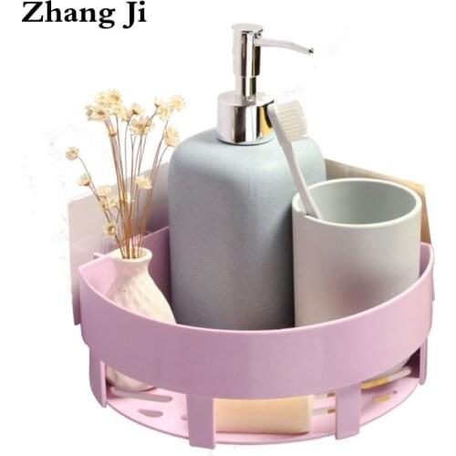 Zhang Ji Bathroom Product Wall Mounted Corner Shelf 2 Color Simple Design Kitchen Storage Holder PP Material Storage Box