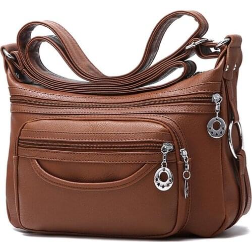 Female Handbag Zipper Decoration Ladies Casual Hobos Crossbody Bags Women Messenger Bags Soft Washed Pu Leather Shoulder Bag