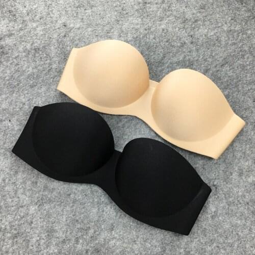 Fatimu Strapless Sexy Seamless Push Up Bras for Women Underwear Gather One-Piece Push Up Minimizer 3/4 Cup