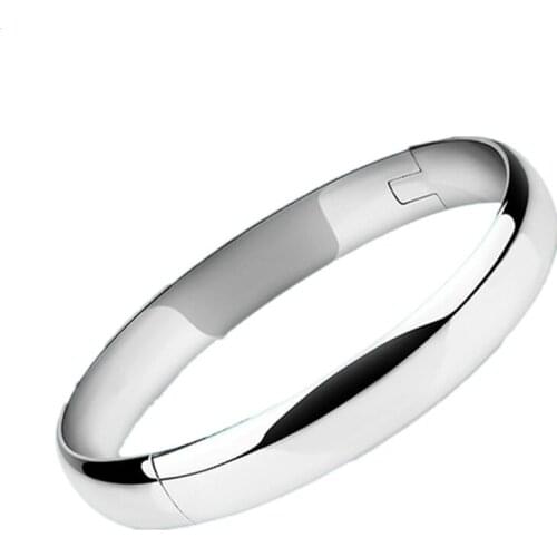 925 Sterling Silver Solid Smooth Bracelet Bangles For Women Men Charm Party Fashion Jewelry Gift