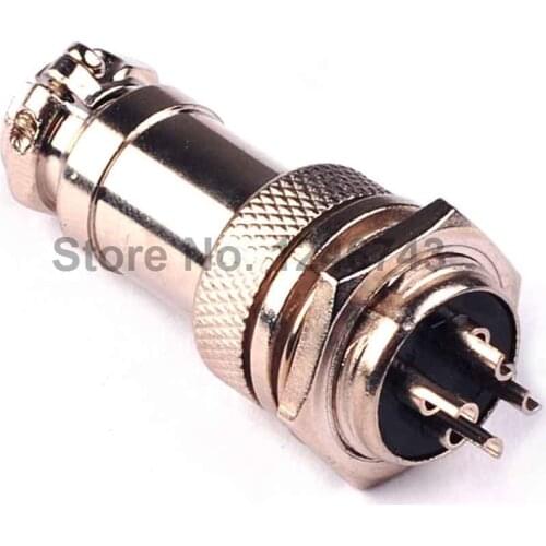1pair GX16-4P 16mm Screw 4 Pin Metal Aviation Connector Plug GX16-4