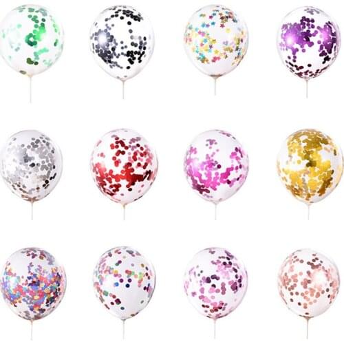 10PCS Glitter Confetti Latex Balloons Clear Balon Inflatable Wedding Happy Brithday Party Decoration Baby Shower Decor Supplies