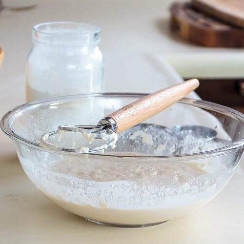 13 Inch Stainless Steel Danish Dough Whisk and Bread Lame Best Dough Scoring Tool Cake Tools for Artisan Homemade Bread Wood