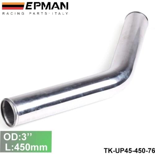 2pcs/unit 76mm 3" 45 Degree L:450 mm Aluminum Turbo Intercooler Pipe Straight Tube Tubing For BMW 525i EP-UP45-450-76