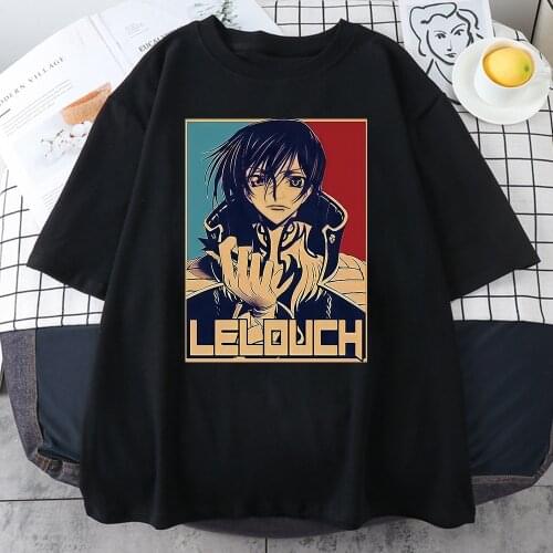 2021 Lelouch Lamperouge Shirt Code Geass Lelouch Anime Short Sleeve Shirt Manga Shirt