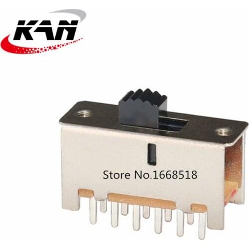 SS-42F01 4P2T Four pole double throw 2 position slide switch 12 pin DIP type with 4 fixed pin handle heights can be customized