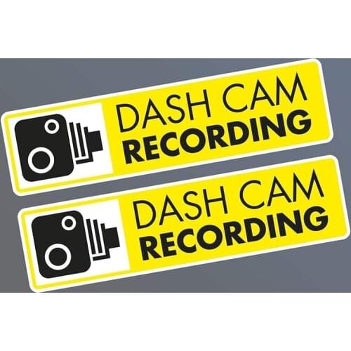 5.5" Wide 2PCs Dash Cam in Car Camera Recording CCTV Video Vinyl Decal, Indoor & Outdoor Use, UV Protected & Waterproof