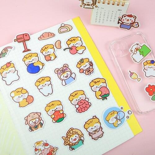 50Pcs/bag Bear Bunny Cat Animal Sticker Pack Decorative Scrapbooking Sticker Japanese Diary Album Kawaii Stationery