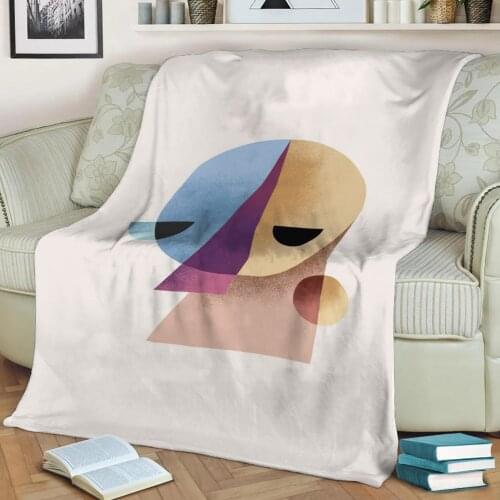 Abstract Geometric Art 609 3D Printed Velvet Plush Throw Fleece Blanket Bedspread Sherpa Blanket Home Decora