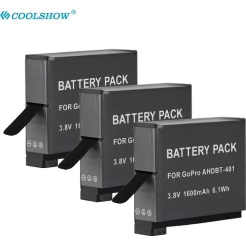 AHDBT 401 1600mAh 3.7V for Go Pro Hero4 AHDBT-401 AHDBT401 Li-ion Digital Camera Battery for GoPro 4 HD Hero 4 Batteries