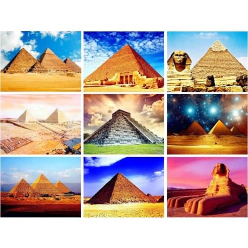 5d Diy Diamond Painting Landscape Egypt Pyramid Cross Stitch Diamond Embroidered Mosaic Picture Art Living Room Home Decoration