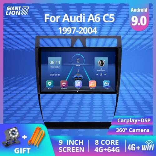 2DIN Android 9.0 Car Radio For Audi A6 C5 1997-2004 S6 2 1999-2004 RS6 1 2002-2006 Car Video Player Navi GPS DSP WIFI 2 Din DVD