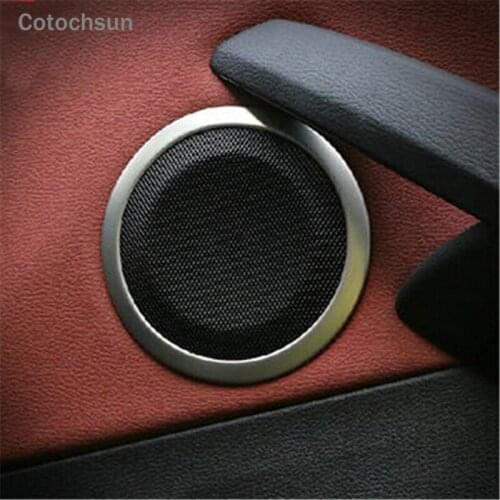 Cotochsun Stainless steel car accessories interior door speaker decorative frame cover trim ring stickers for BMW X1,1 3-series