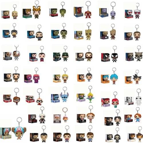 POP Keychain The Avengers Super Hero Characters Action Figure Collectible Model Christmas Toys with box