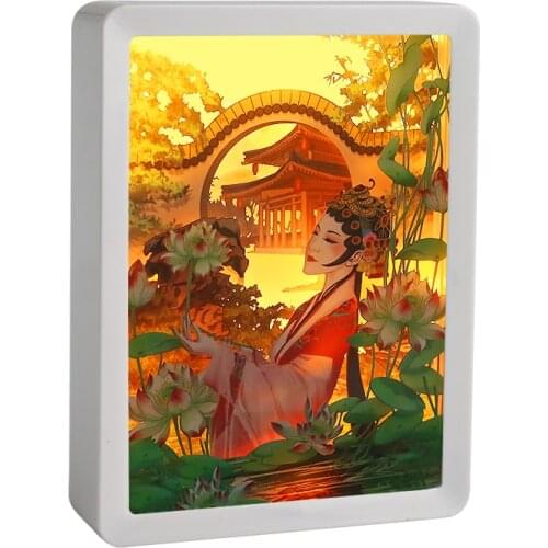 Wooden Photo Frame Linen Board Shadow Boxes 3D Showcase Keepsake Art Wedding DIY Family Frame with Led Light