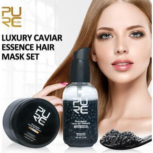 Caviar Extract Chronologiste Luxury Hair Treatment Set 120ml Hair Mask + 60ml Essence Hair Care Make Hair More Soft and Smooth