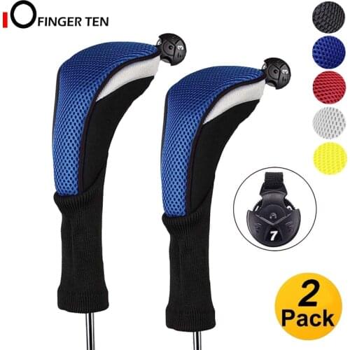 Long Neck Golf Club Head Covers Woods Drivers Fairway Hybrids with Interchangeable No.Tags 1 3 5 for Men Women