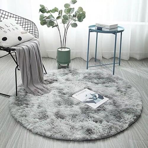 Multicolor Rug Fluffy Shag Round Area Rug Plush Carpet For Kids Girls Living Room Bedroom Decor
