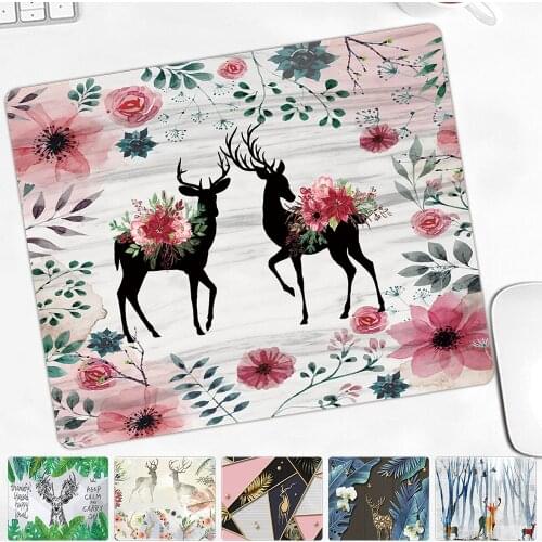 Mouse Pad Gaming Gamer Mouse Pad Deer Pattern 25x21cm PU Leather High Quality Waterproof Office Home Table Mat