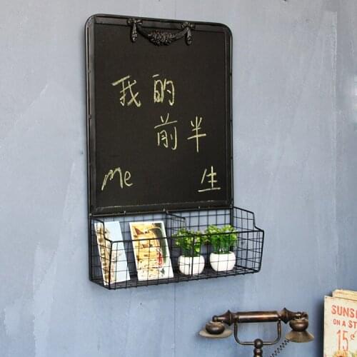 American style creative home coffee shop milk tea shop antique blackboard storage wall hanging wall decoration clothing store