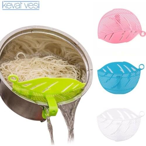 Creative Rice Wash Sieve Home Beans Peas Washing Colander Leaf Shape Wash Noodles Baffle Sieve Filter Kitchen Gadgets