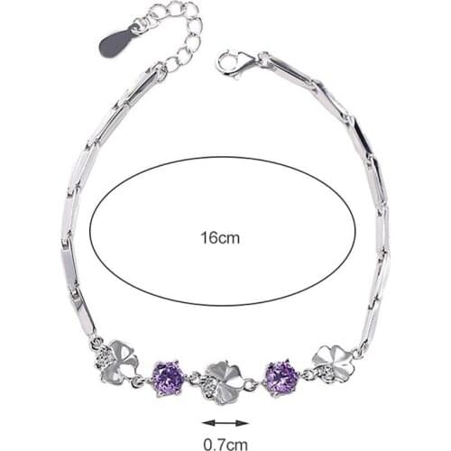 Creative Elegant Adjustable Four Leaf Clover Women Lucky Bracelet Jewelry Accessory for Anniversary
